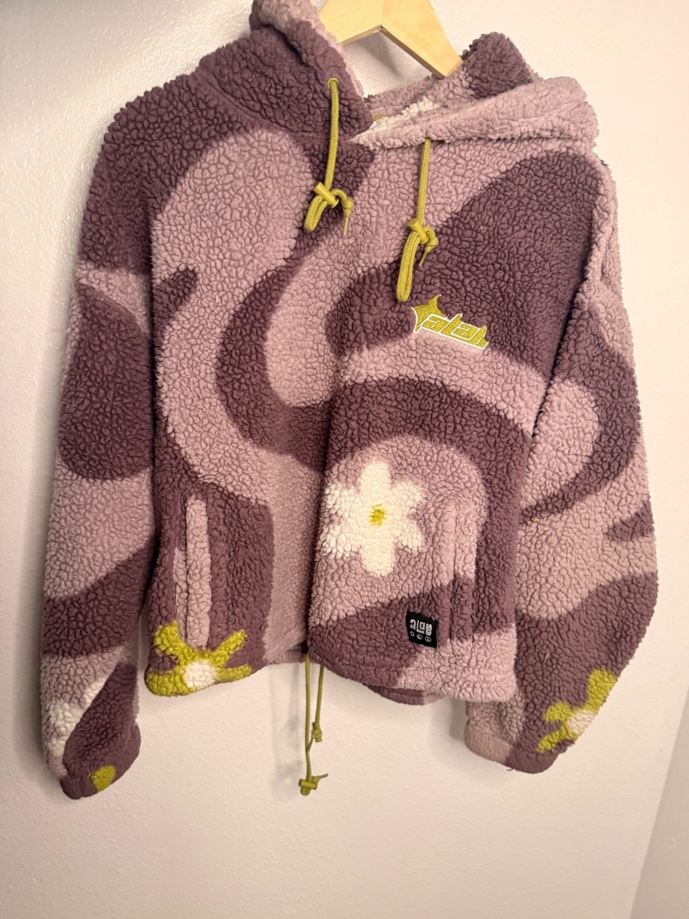 Wavy purple and flower hoodie